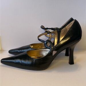 Stacy Adams ‘Provo D’Orsay’ Black Leather Pointed Toe Pumps